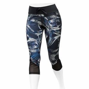 Nike Dri-FIT Capri Leggings • Navy Abstract Motion Brushstroke Print • Size L